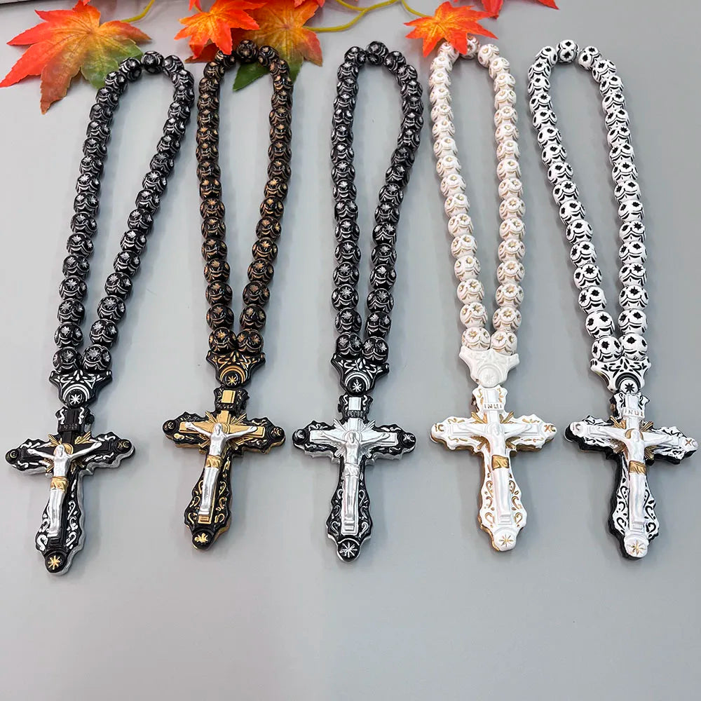 GS111 Cross Holy Image Resin Paintings Fine Beads