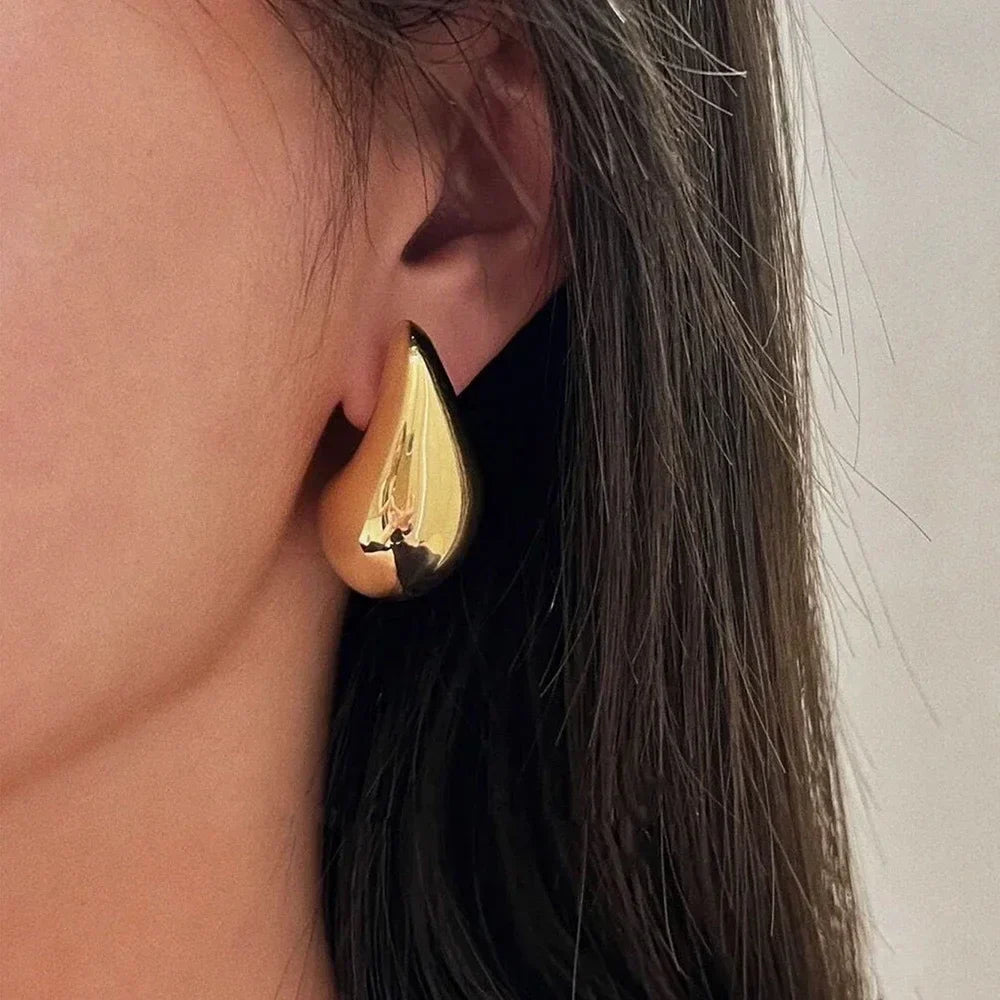 Waterdrop Chunky Hoop Earrings Dupes for Women Lightweight