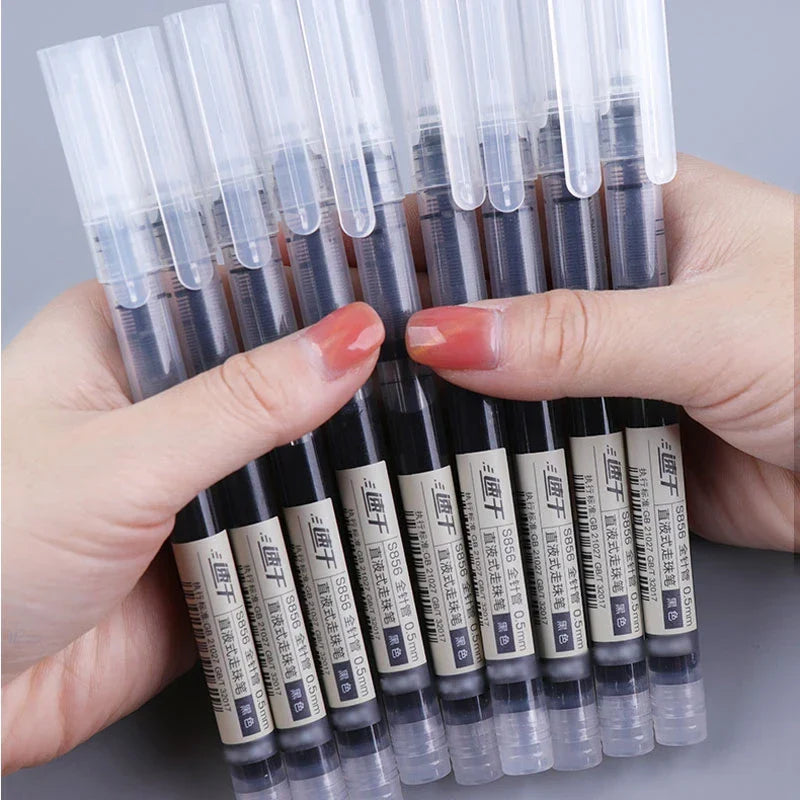 6Pcs/Set Quick-Drying 0.5mm Roller Pen High Capacity Black/Red/Blue