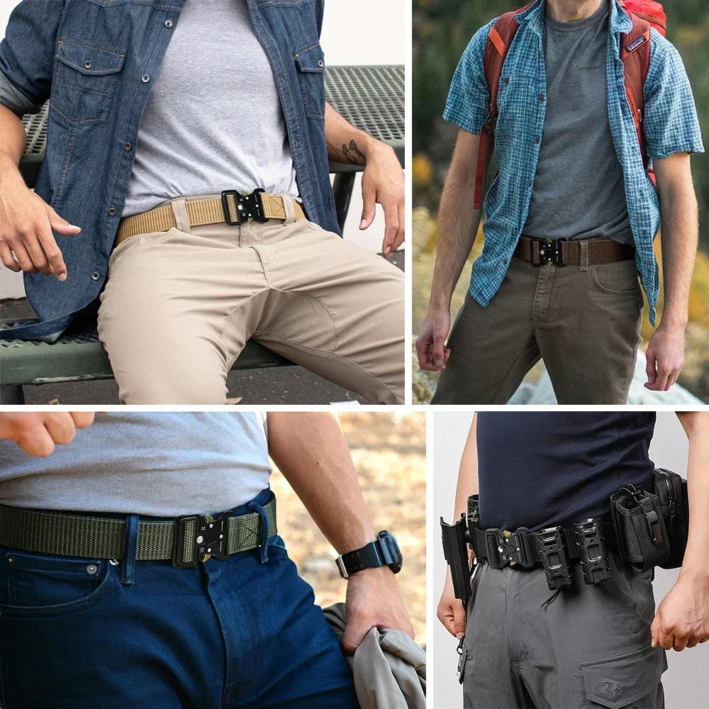 Men's Belt Outdoor Hunting Metal Tactical Belt Alloy
