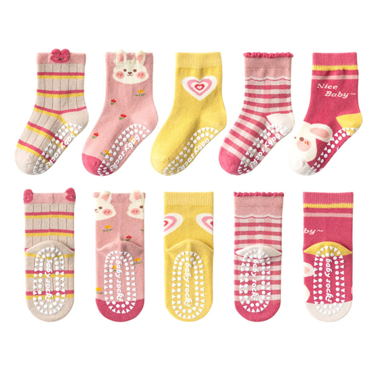 5 Pairs Children's Socks Cotton Non-slip Socks Floor