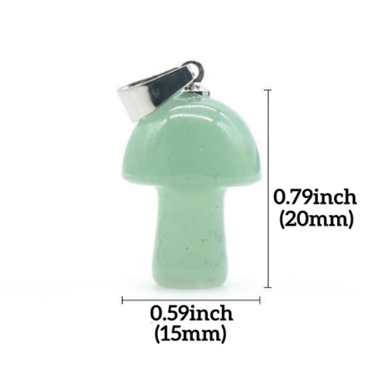 Mutilcolor 10 PCS Natural Crystal Stone Pendants Mushroom