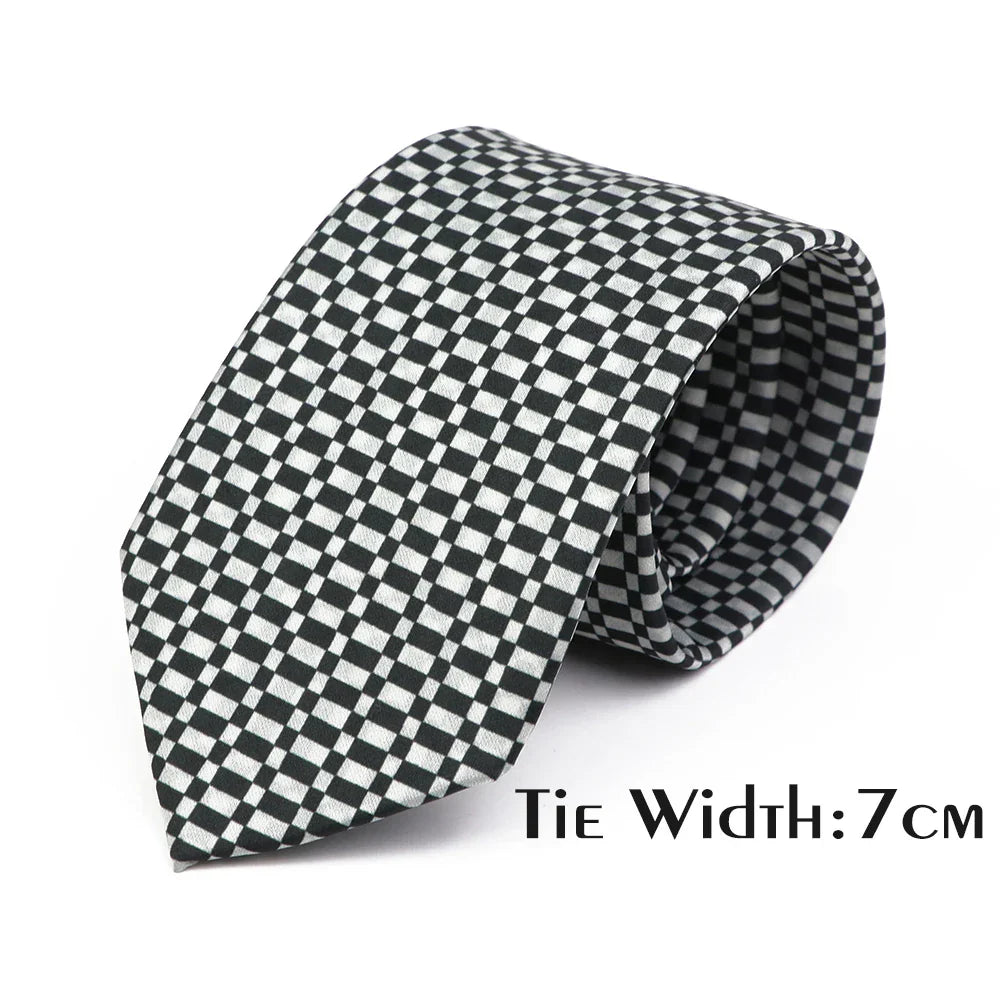 Vintage Floral Geometric Print Necktie Unique Style Mens