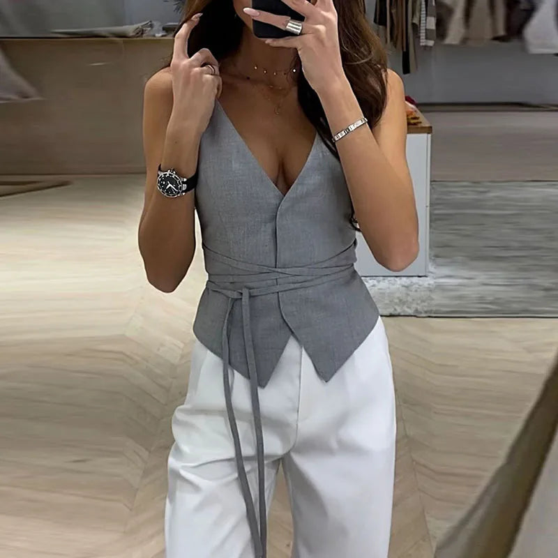 Spring Summer New Sexy Off-shoulder Sleeveless Slim Blouses