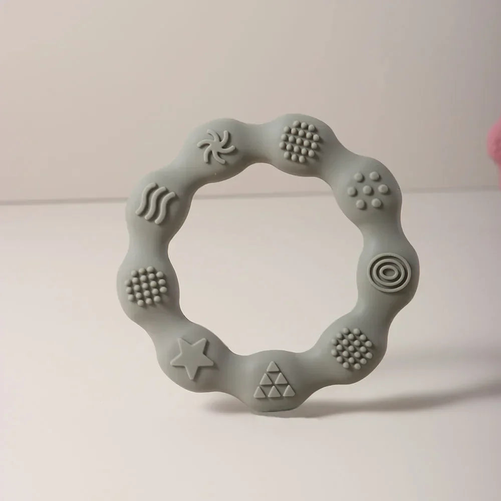 Cute Baby silicone ring teether Baby oral care