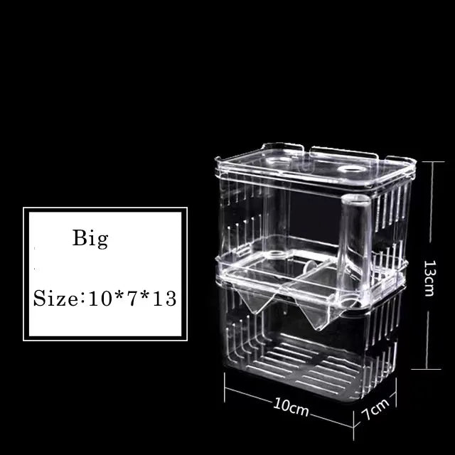 Double-Deck Clear Fish Breeding Isolation Box Aquarium Breeder