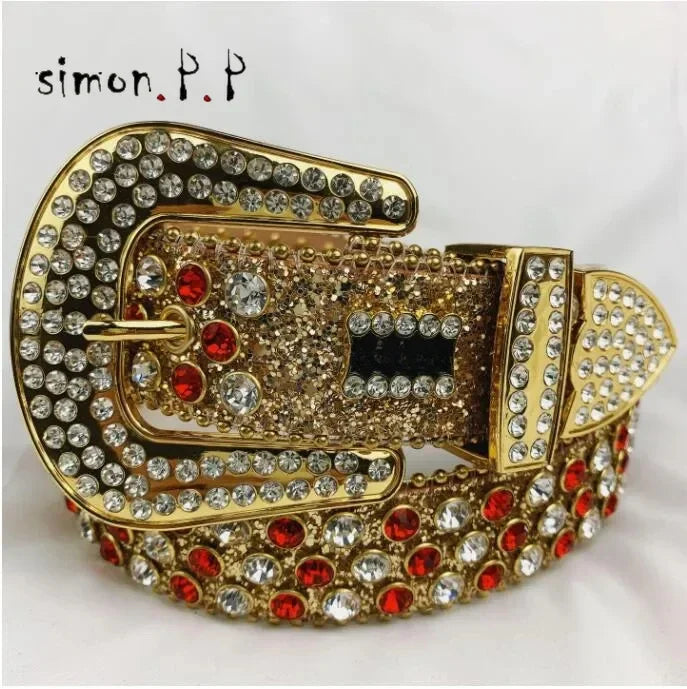 Rhinestone Belts for Women Luxury Diamond Strap Cowgirl