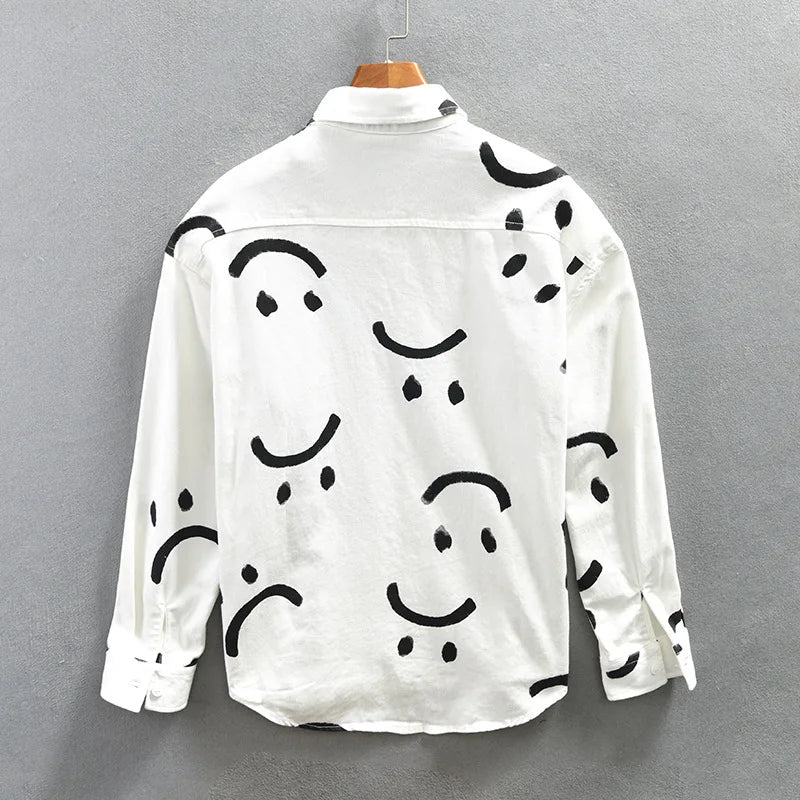 Spring Summer New 100% Cotton Casual Printed Shirt