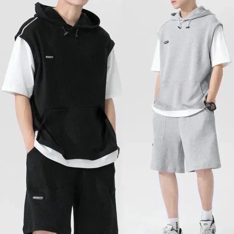 Summer Men's Large Size Sports Suit Breathable Casual