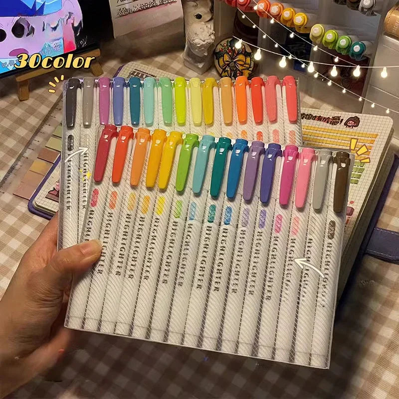 5/15/25 Colors Double Headed Highlighter Pen Set Fluorescent