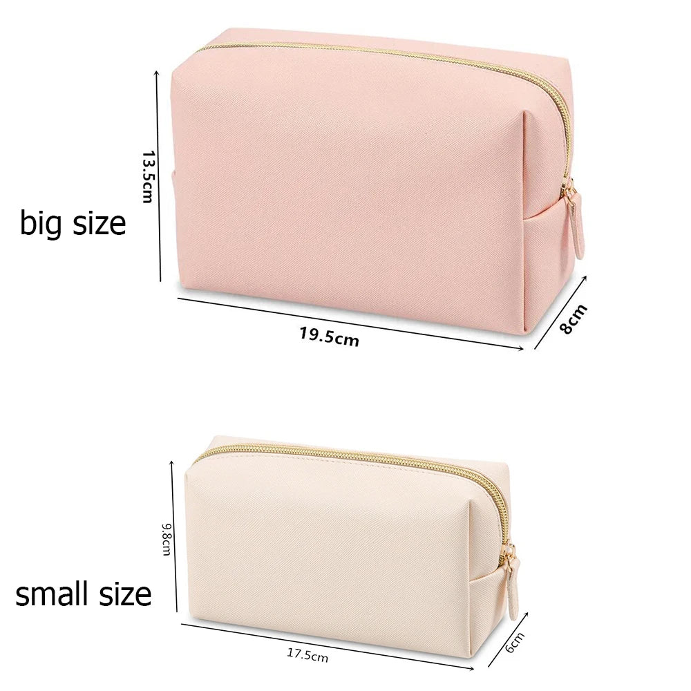 Personalized Embroidery Makeup Bag Portable PU Saffiano Leather