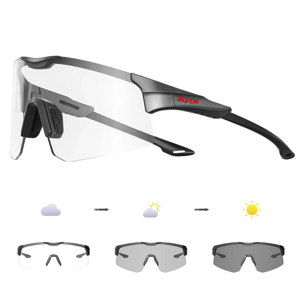 SCVCN New bicycle Photochromic Cycling Sunglasses Sports Running
