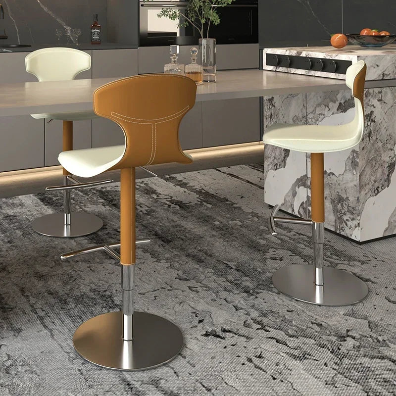 Leather Weddings Bar Chairs Mobile Swivel Velvet Dining