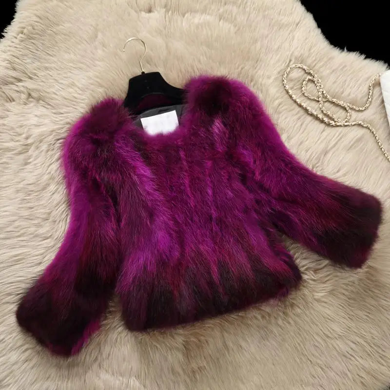 Fur coat New natural raccoon fur coat women's