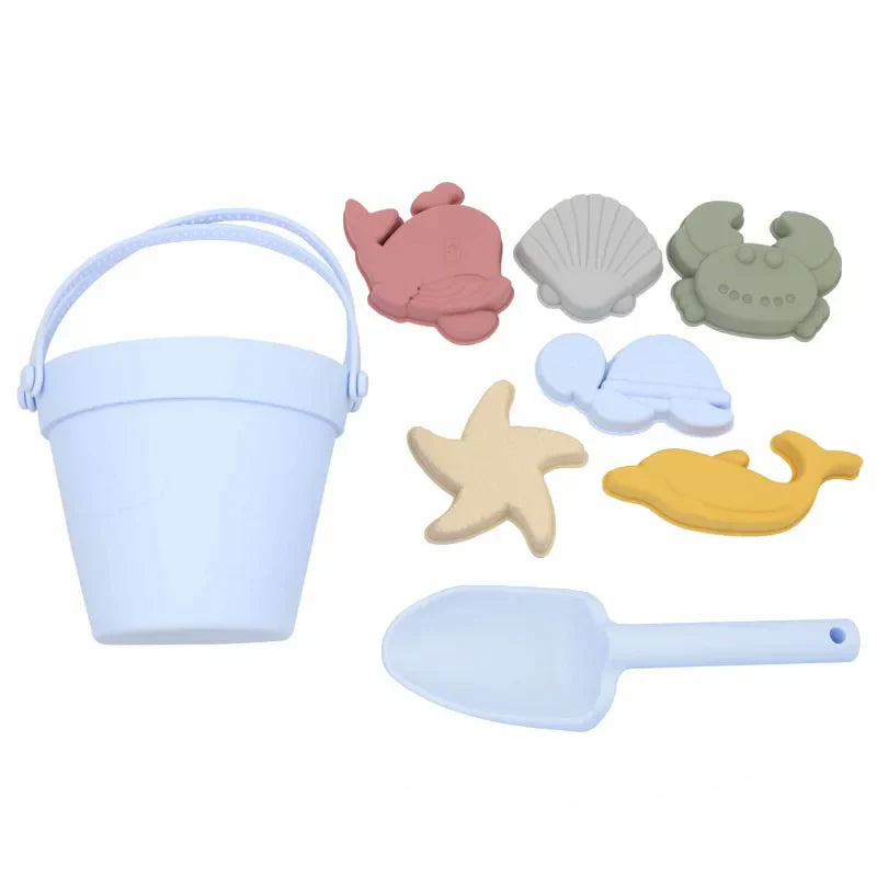 Summer Beach Toys Kids Soft Silicone Sandbox Set