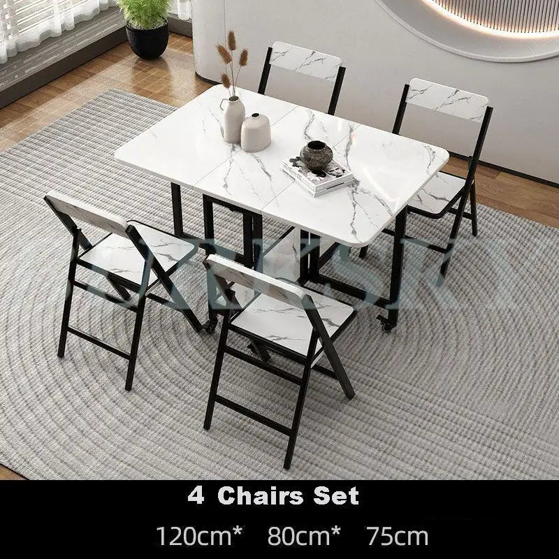 Table Folding Dining table Movable Table Set Dining