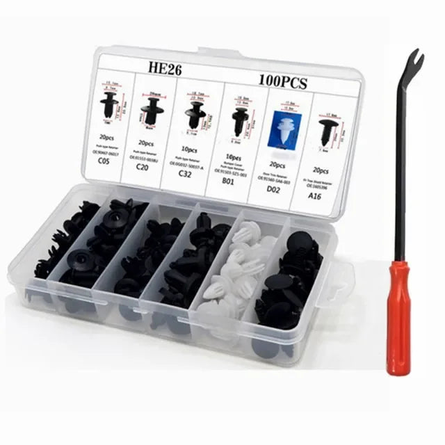 800pcs-100Pcs Car Fastener Clip Kit Fender Rivet Clips