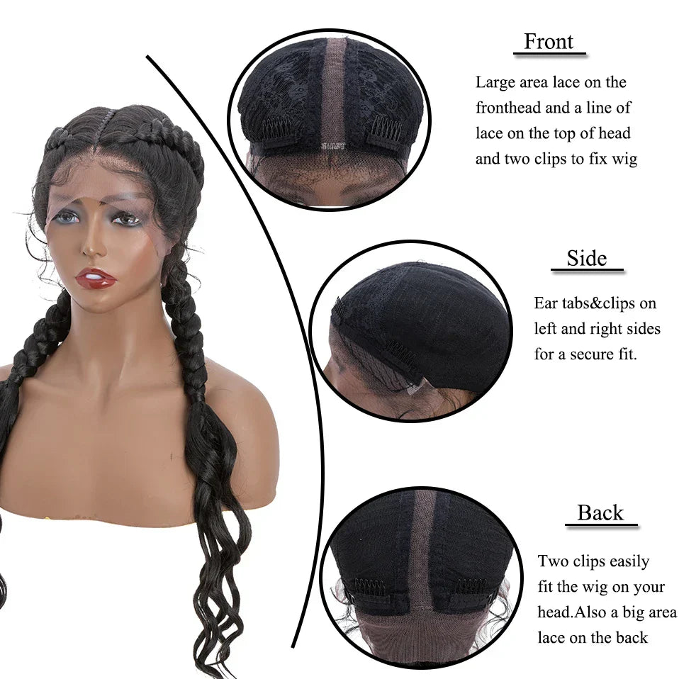 My-Lady Synthetic 27inches Lace Front Hair Wig Black