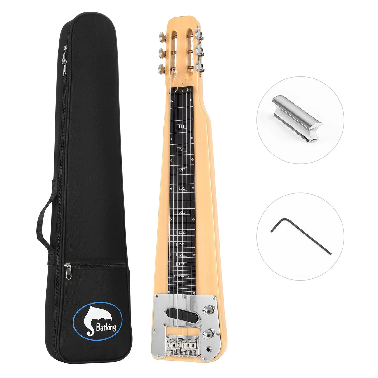 Batking Lap Steel Guitar 6 String Slotted Head