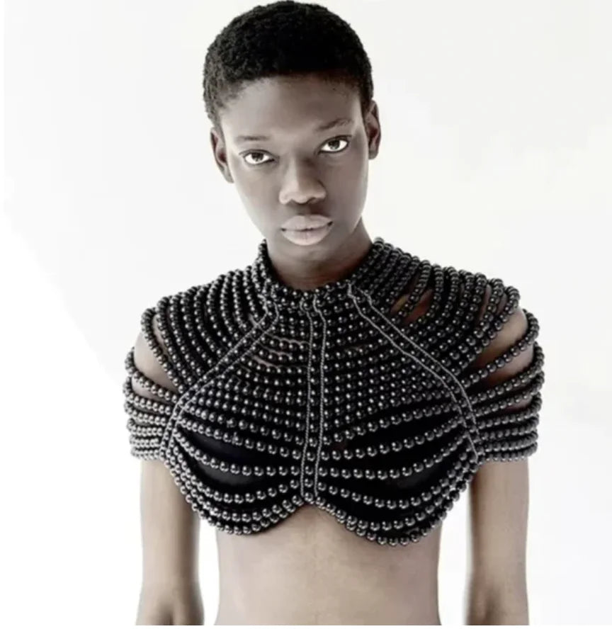 Body Chain Jewelry Pearl Sexy Beaded Collar Shoulder