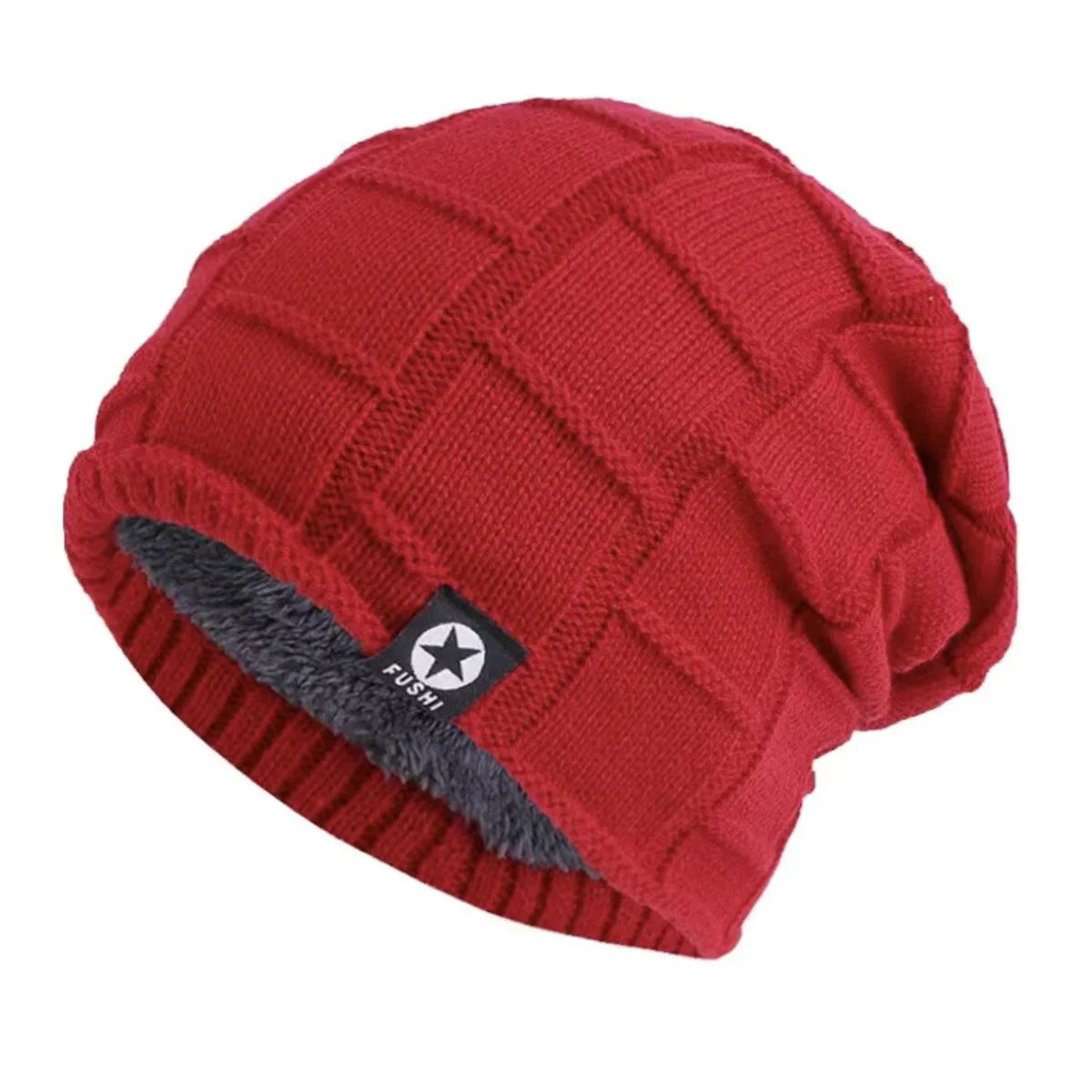 New Unisex Fleece Lined Beanie Hat Knit Warm