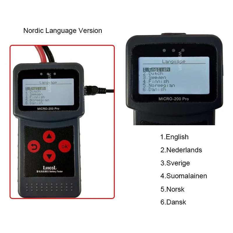 Micro 200 Pro Car Battery Tester Small Clip