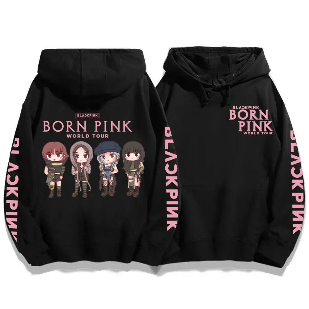 Kpop Born Pink Sweatshirts y2k Cute Graphic Printed