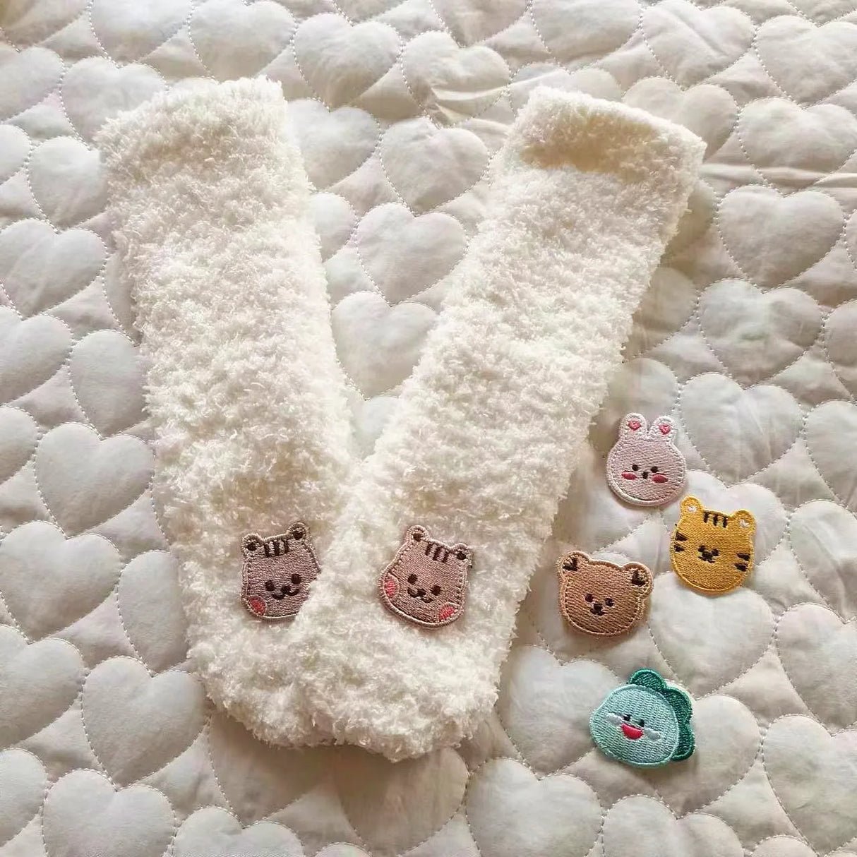 Korean Baby Socks Long Warm Thicken Cartoon Bear
