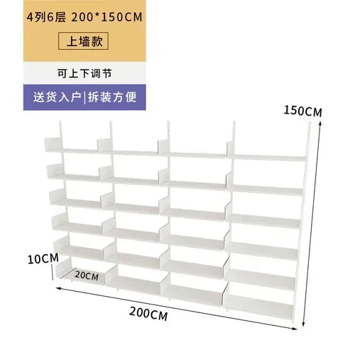 Metal Display Bookcase Magazine Rack Wall Modern Bookcase