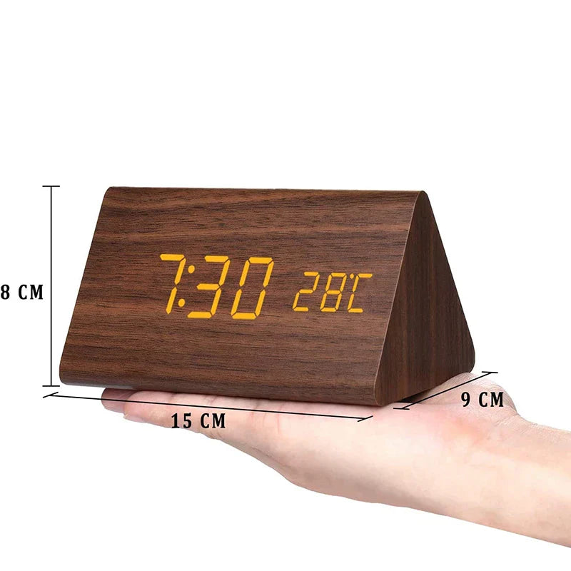 Modern Wooden Led Smart Alarm Clocks For Bedrooms