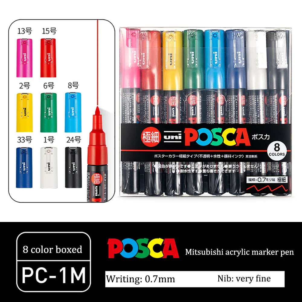 UNI Posca Markers marcadores PC-1/3/5M Acrylic Permanent Graffiti