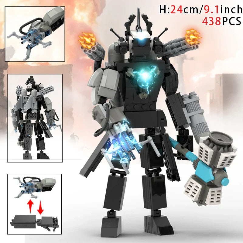Moc Skibidi Toilet Builing Blocks Titan Clock Man