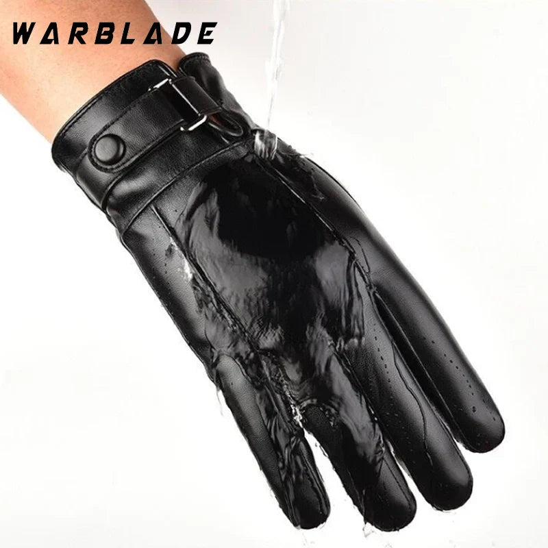 2024 New Winter Gloves Men Women Black PU