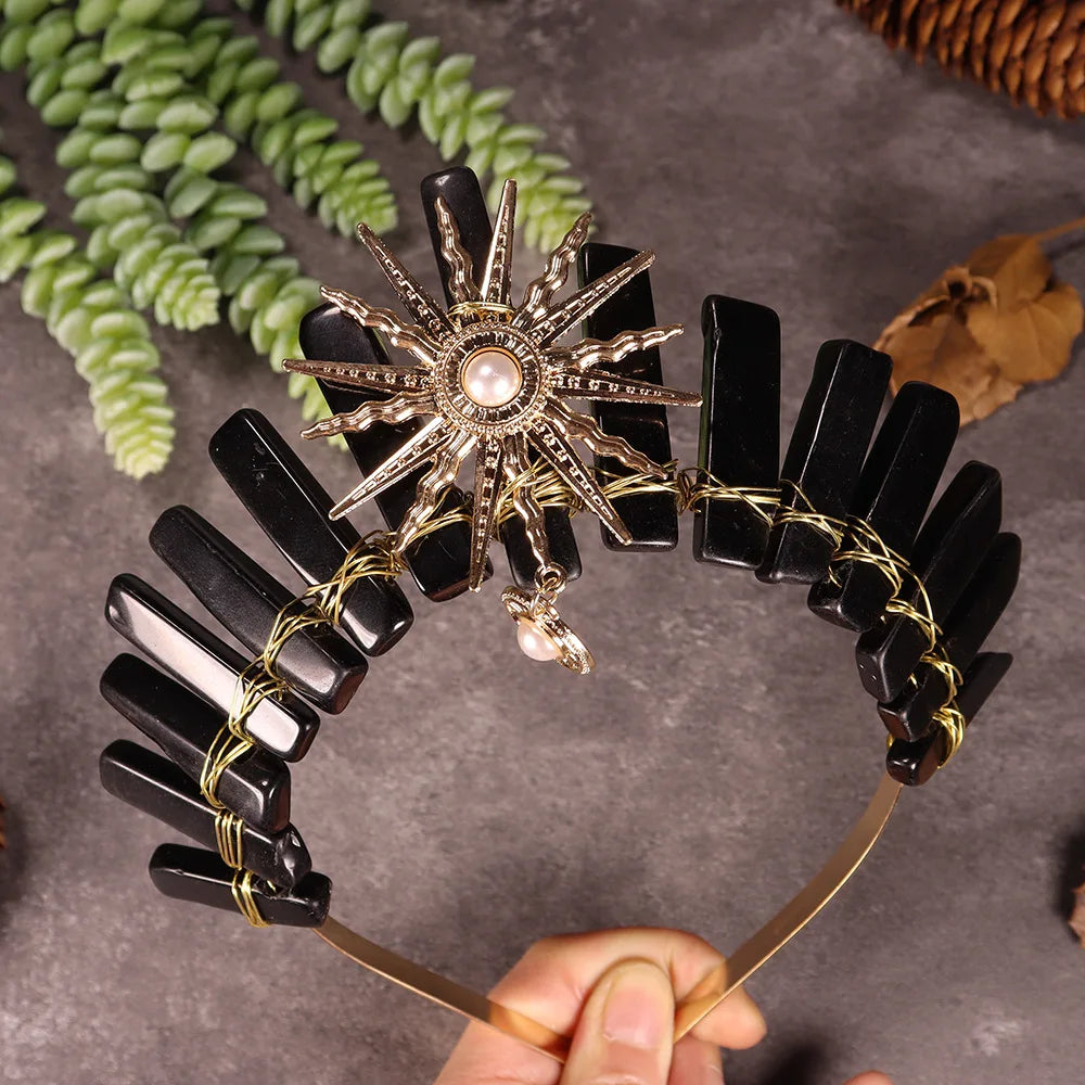 Raw crystal crown The sun goddess crystal Tiaras