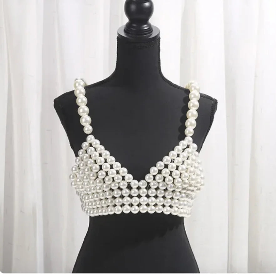Body Chain Jewelry Pearl Sexy Beaded Collar Shoulder