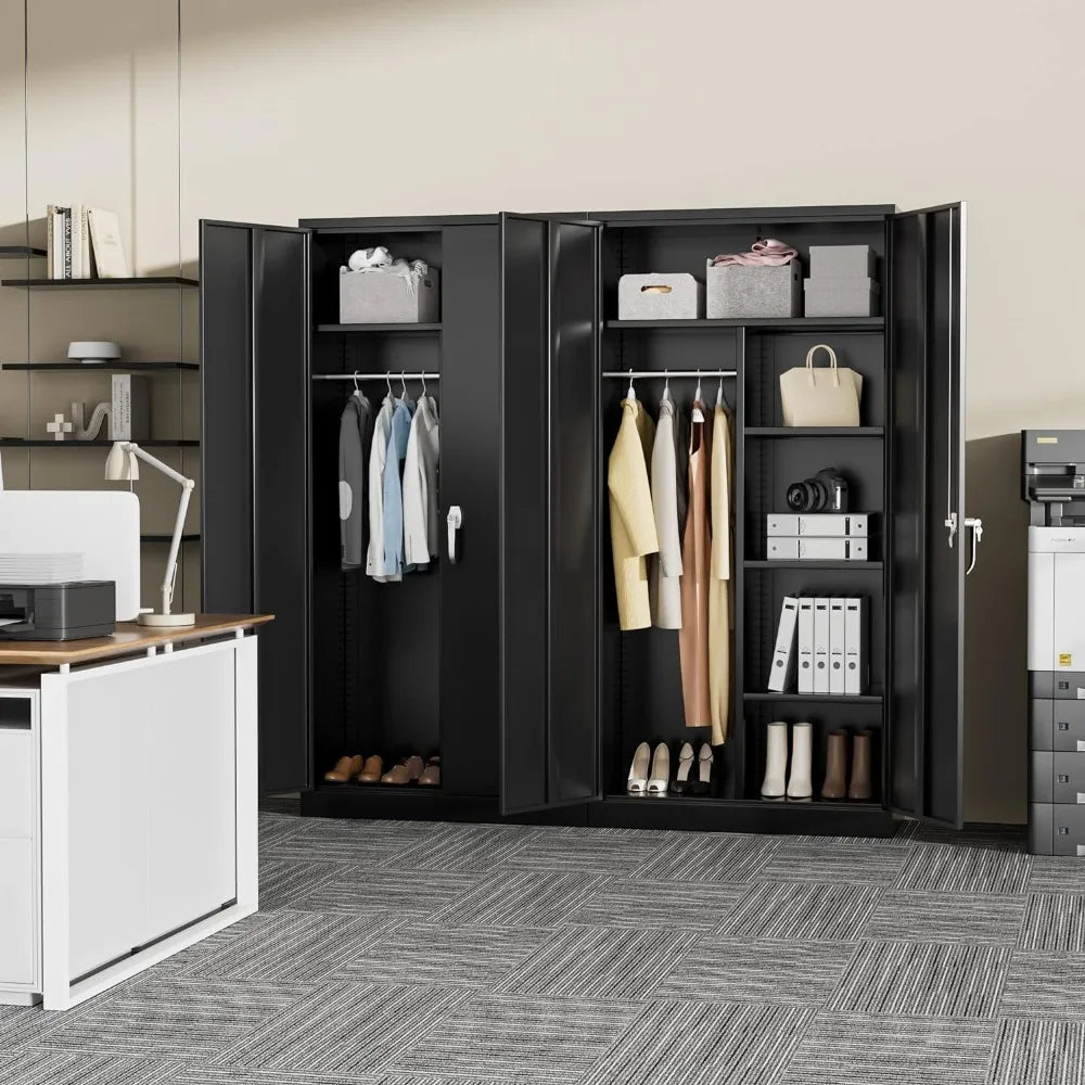 Wardrobe, metal storage cabinet, 72 "high storage wardrobe
