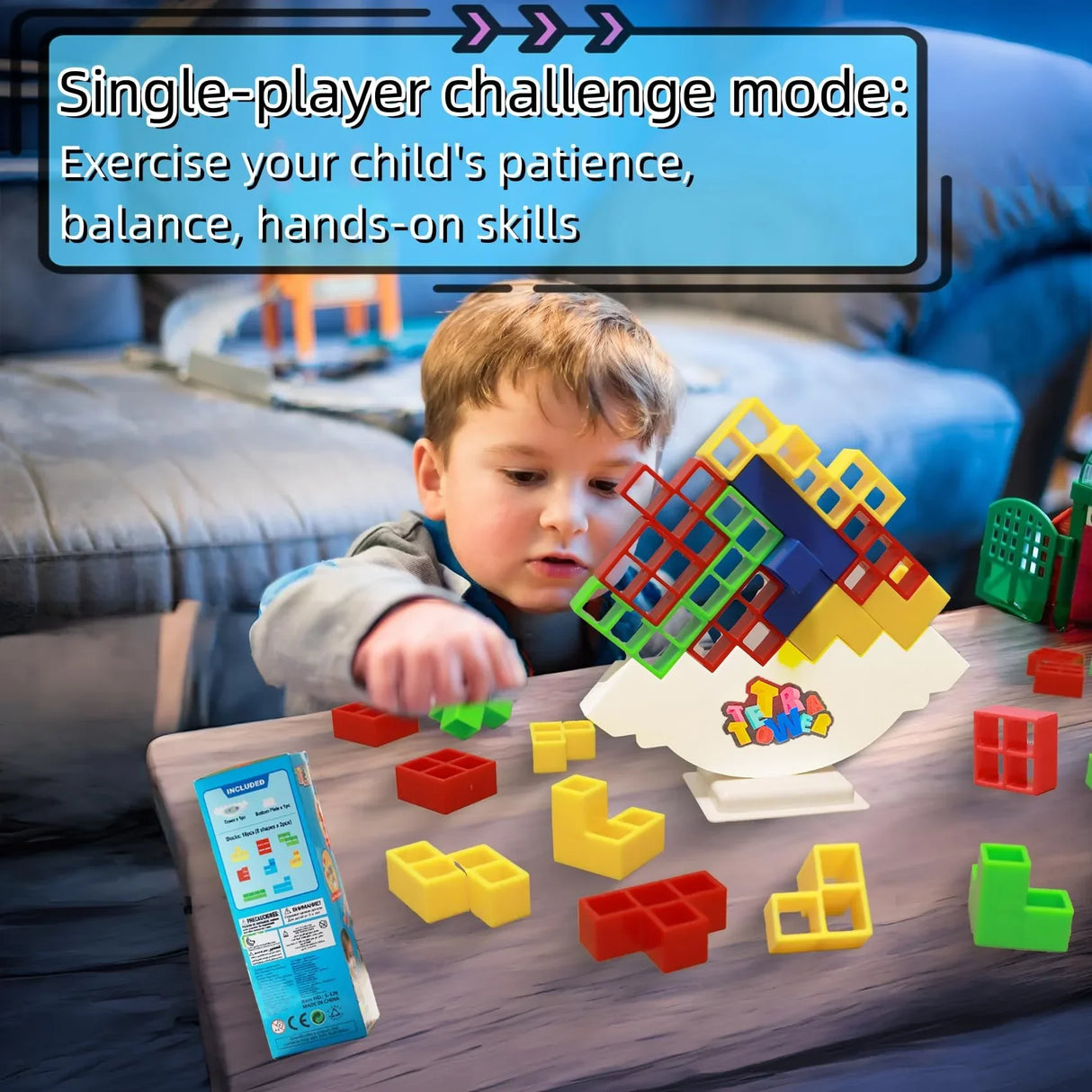 16PCS/32PCS/48PCS Russian Block Cubes Stacking Practice Children's Concentration