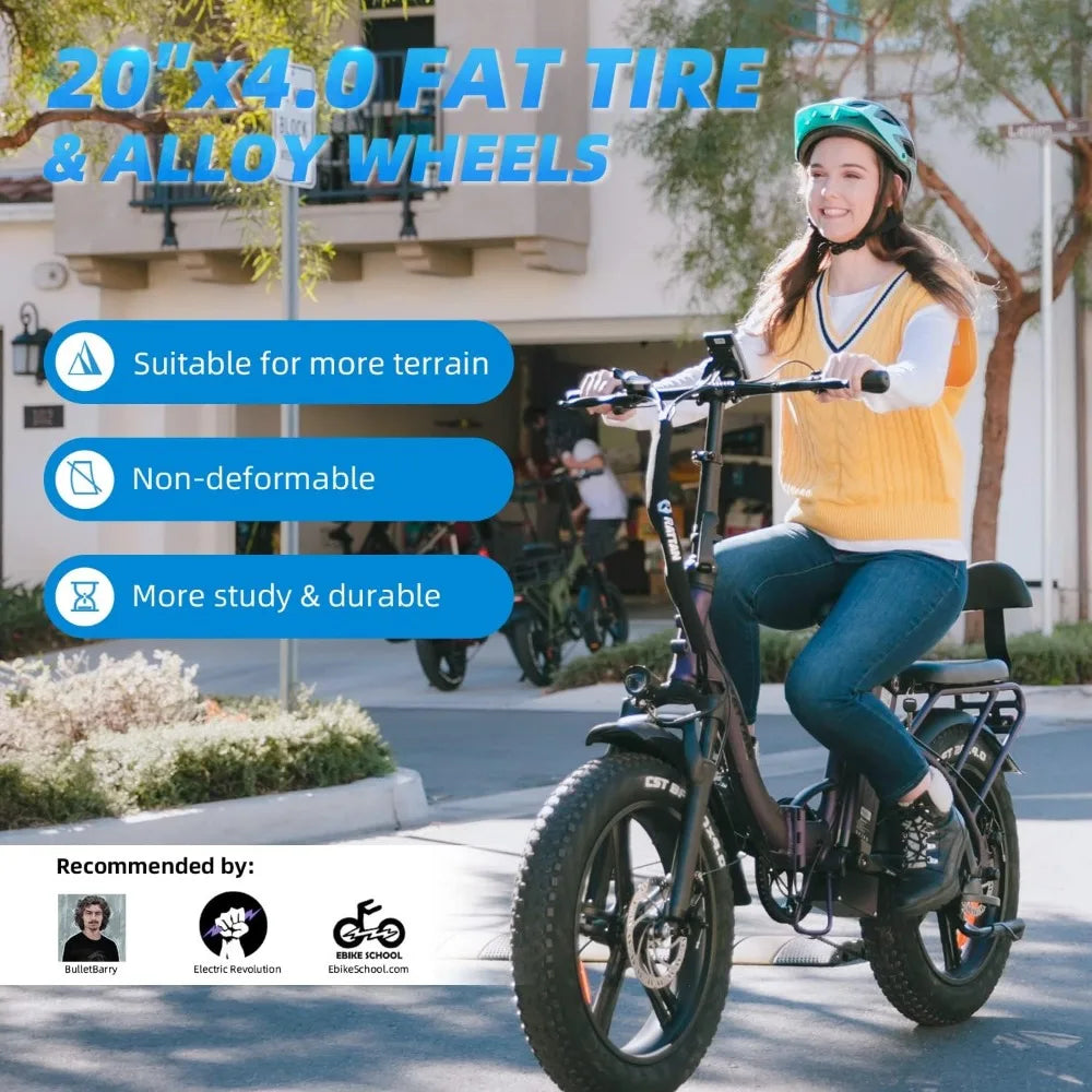 Electric Bike for Adults,750W 48V 13AH Removable Battery
