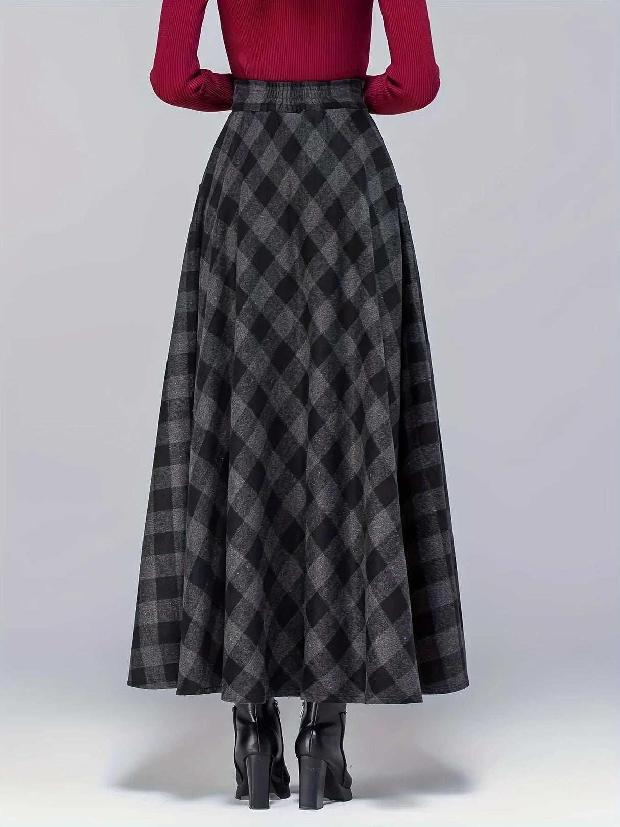 Plus size four season versatile new patchwork plaid