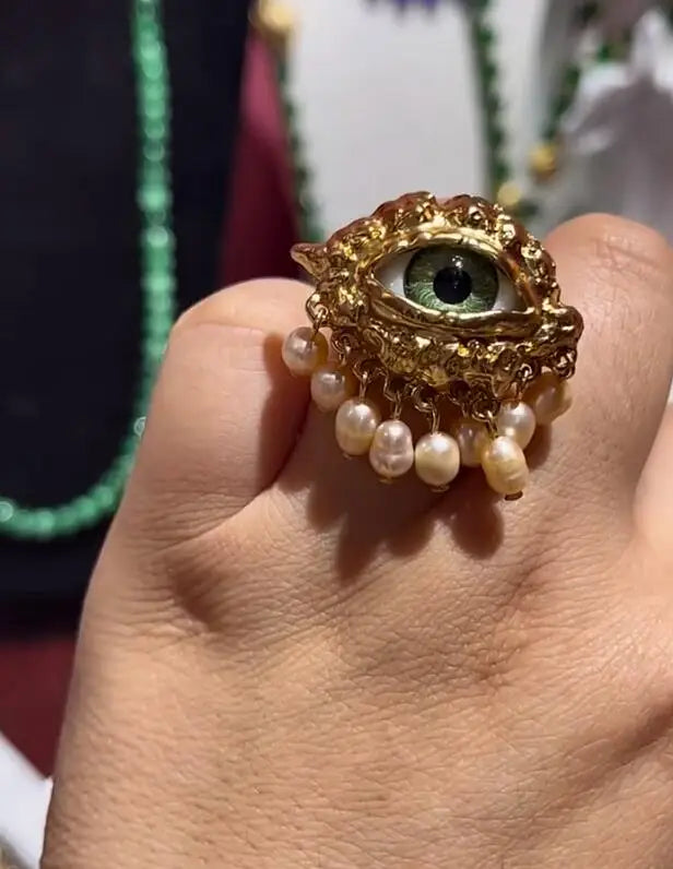 Clip Eye Earrings and Rings Exaggerated Trendy Baroque