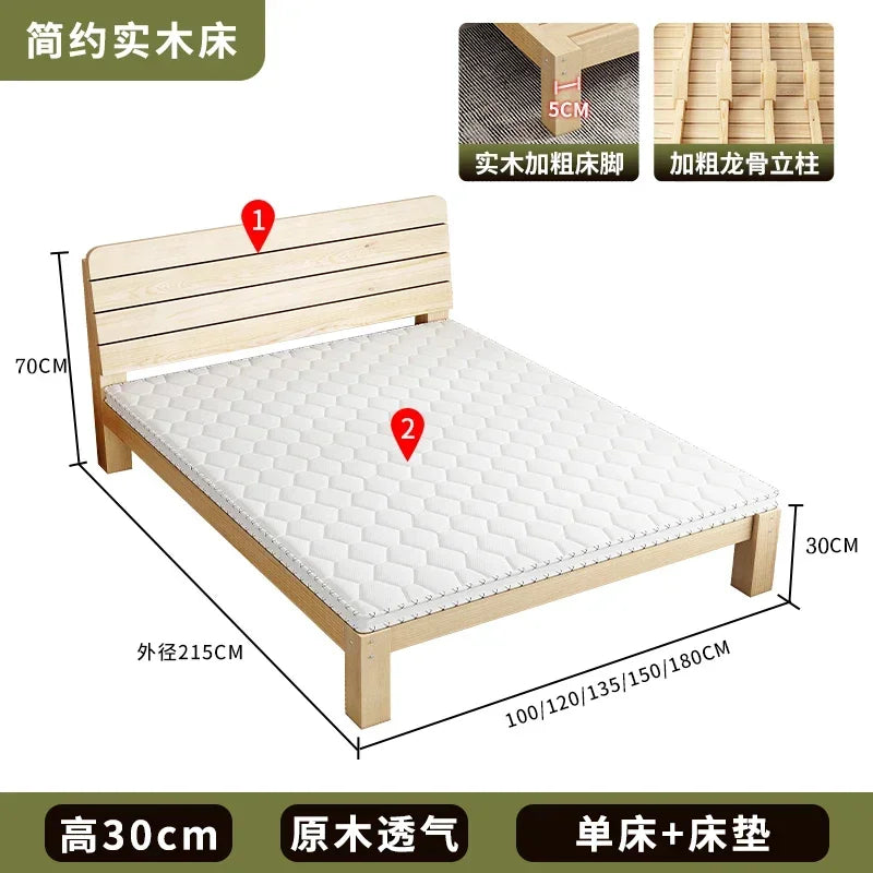 Double Space Saving Bed Living Room Loft Wood