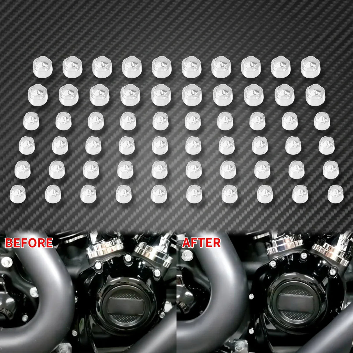 Motorcycle 60PCS Engine Bolt Screw Cap Protection Cover