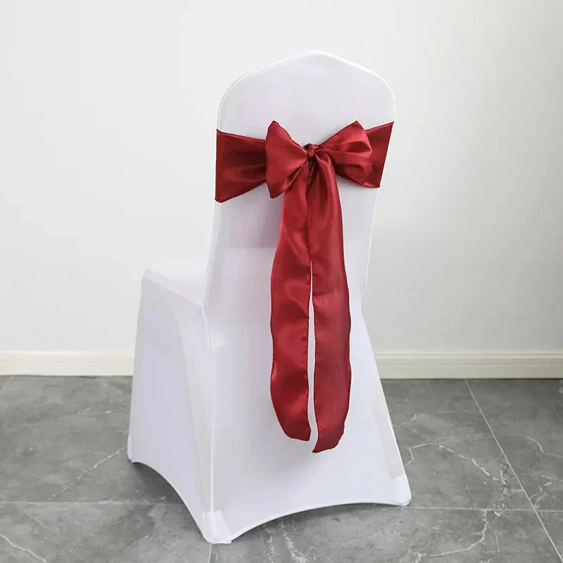 10pcs/Lot Satin Chair Sashes Bow Wedding Chair Knot