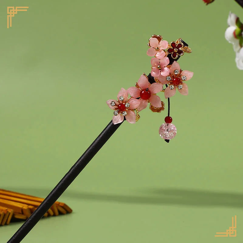 Chinese Hanfu Hair Stick Forks For Women Flower