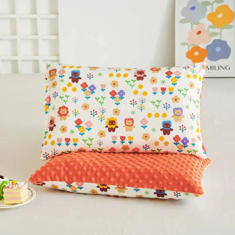 Pc Short Plush Baby Pillow Case Zipper Double-sided