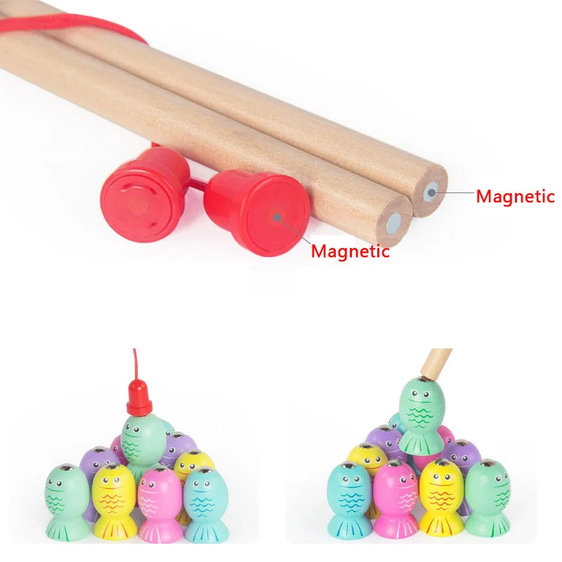 Wooden Fishing Game Kids Montessori Educational Toy Set