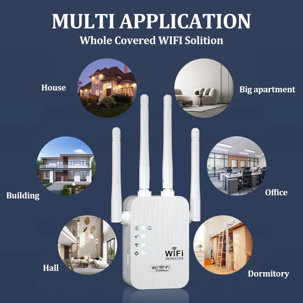 OPTFOCUS 2.4G WiFi Repeater 2LAN 300Mbps repetidor of