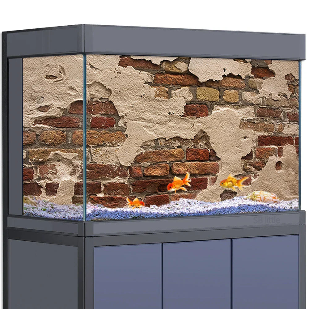 Aquarium Background Sticker Decoration for Fish Tanks, Old