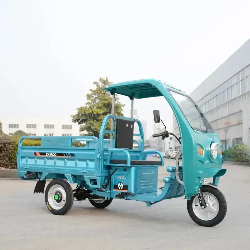 Semiclosed Electric Tricycle Hauling Semitop Load King Simple