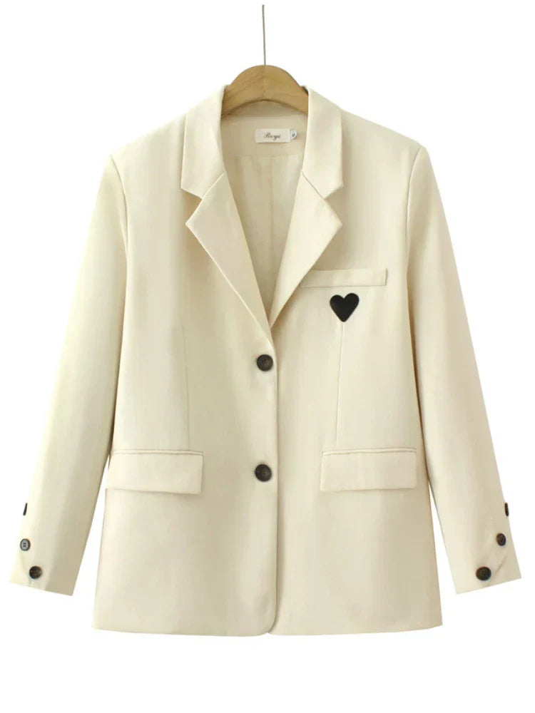 Fashion Sweet Blazers for Women Long Sleeves Button